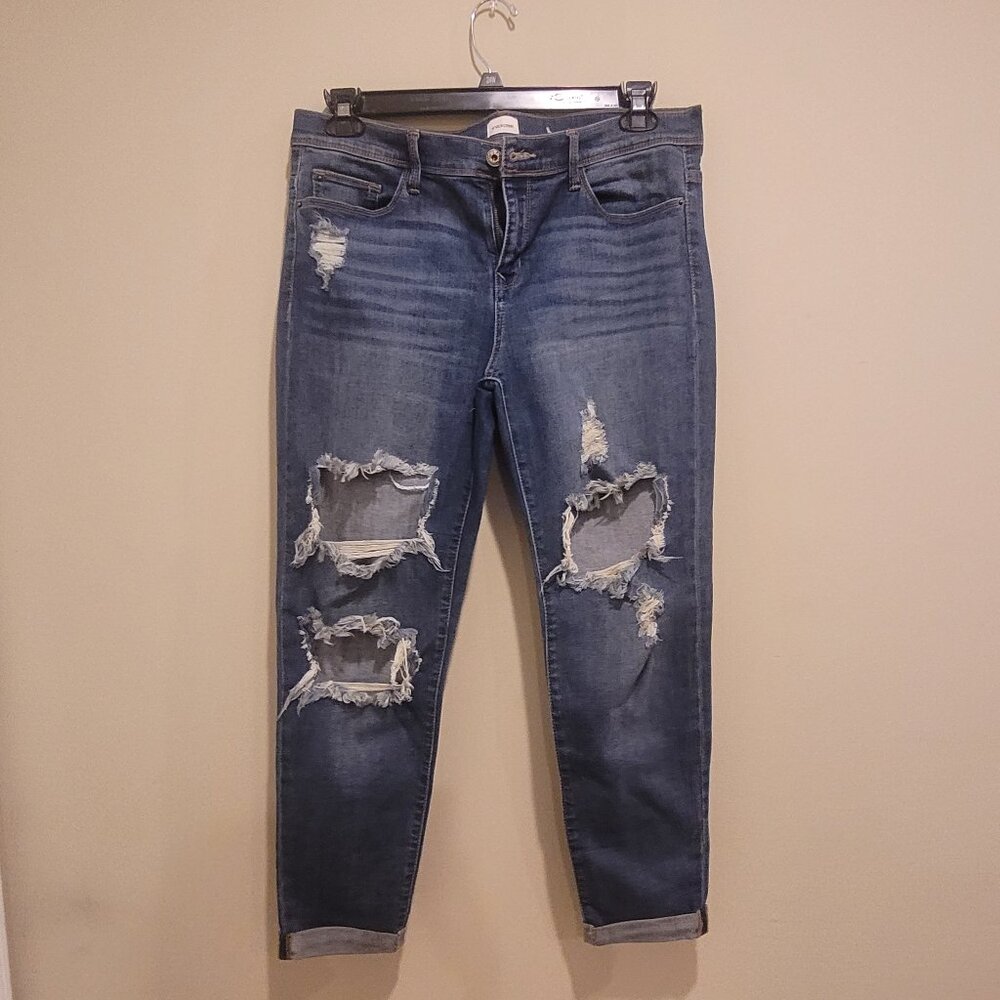 Sneak Peek Destroyed cuffed denim jeans Size 13